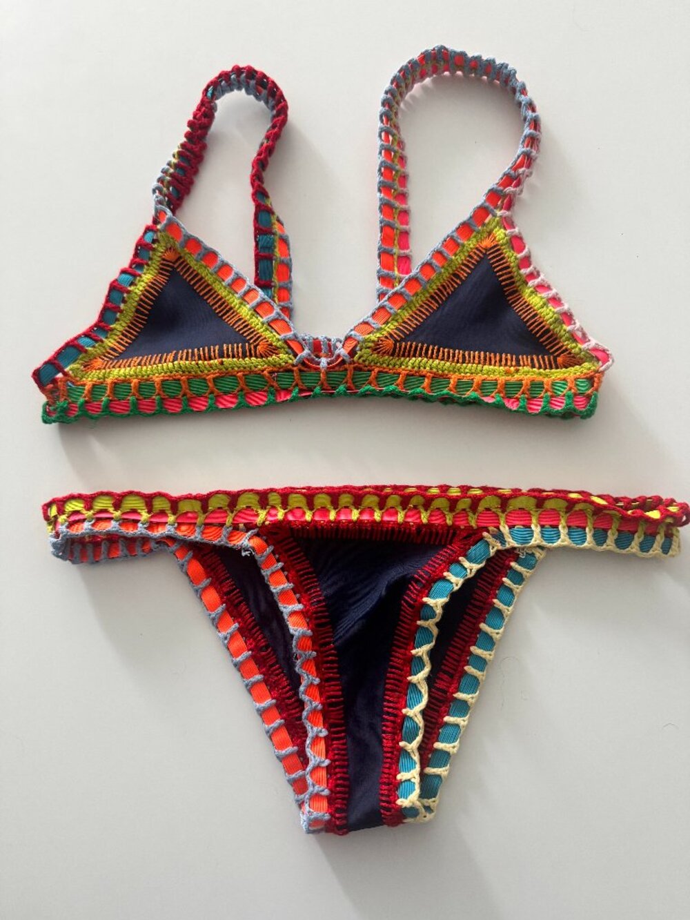 Authentic KIINI "Tasmin" Crochet 2-Piece Bikini Set Blue